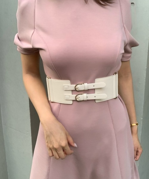 EIMY ISTOIRE（エイミーイストワール）の「ダブルバックルワイドベルト（ベルト・レディース・ホワイト/ブラック/ブラウン・FREE）」の11枚目の写真