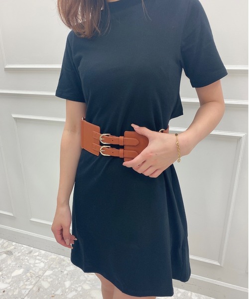 EIMY ISTOIRE（エイミーイストワール）の「ダブルバックルワイドベルト（ベルト・レディース・ホワイト/ブラック/ブラウン・FREE）」の21枚目の写真