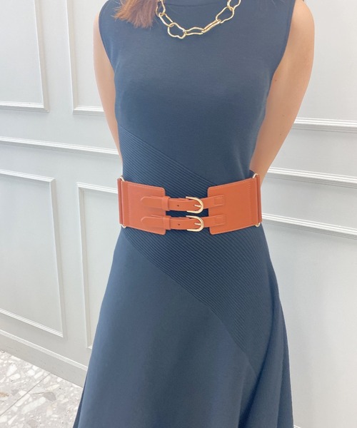 EIMY ISTOIRE（エイミーイストワール）の「ダブルバックルワイドベルト（ベルト・レディース・ホワイト/ブラック/ブラウン・FREE）」の20枚目の写真