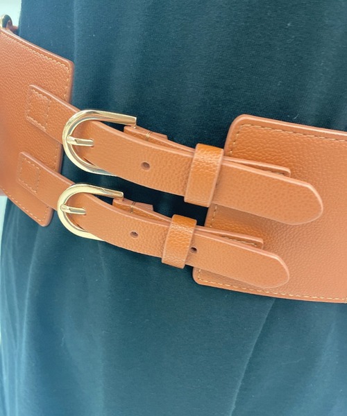 EIMY ISTOIRE（エイミーイストワール）の「ダブルバックルワイドベルト（ベルト・レディース・ホワイト/ブラック/ブラウン・FREE）」の19枚目の写真