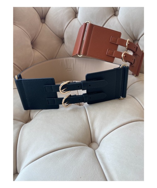 EIMY ISTOIRE（エイミーイストワール）の「ダブルバックルワイドベルト（ベルト・レディース・ホワイト/ブラック/ブラウン・FREE）」の18枚目の写真