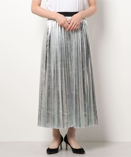 Three Four Time（ｽﾘｰﾌｫｰﾀｲﾑ）の「メタリックプリーツ（スカート・レディース・ブラック/シルバー・FREE）」の7枚目の写真