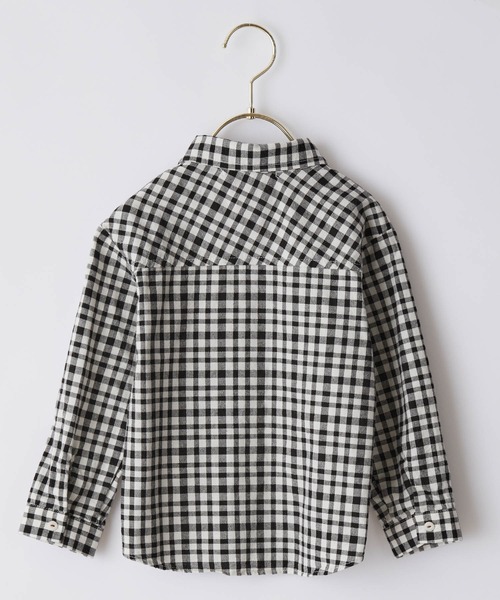 &yam(アンドヤム)の「ポケット付きチェックシャツ(シャツ/ブラウス・キッズ・ベージュ/ブラック・130-140cm/120-130cm/110-120cm)」の16枚目の写真