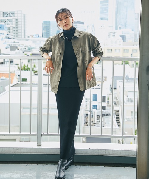 RIVE DROITE（リヴドロワ）の「程よい女性らしさが魅力　ミリタリーシャツ（シャツ/ブラウス・レディース・ネイビー/カーキ・FREE）」の10枚目の写真