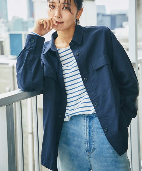 RIVE DROITE（リヴドロワ）の「程よい女性らしさが魅力　ミリタリーシャツ（シャツ/ブラウス・レディース・ネイビー/カーキ・FREE）」の7枚目の写真