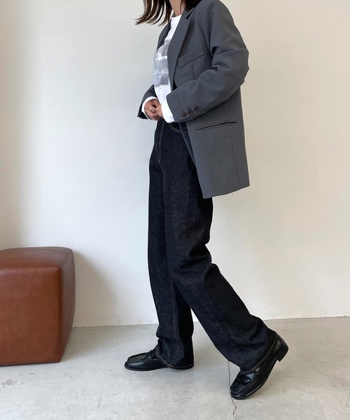 CANAL JEAN(キャナルジーン)の「via j(ヴィアジェイ) indigoストレートデニムパンツ(デニムパンツ・レディース・インディゴブルー・SMALL/MEDIUM)」の9枚目の写真