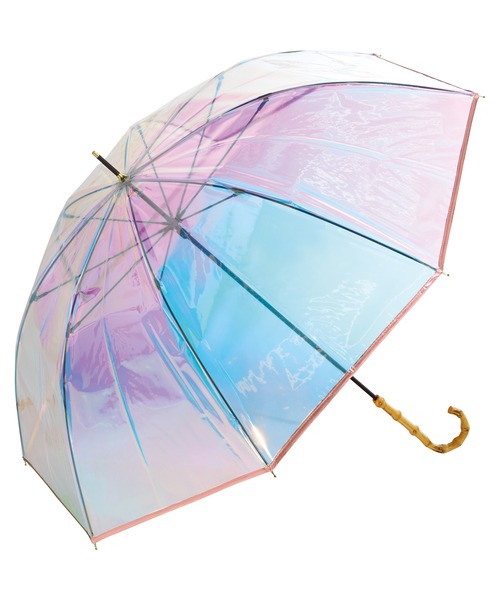 Wpc.（ダブリュピーシー）の「［ビニール傘］バンブーパイピング シャイニーアンブレラ shiny plastic umbrella（長傘・レディース・ブラック/ピンク/シルバー/サックスブルー/ゴールド・FREE）」の3枚目の写真