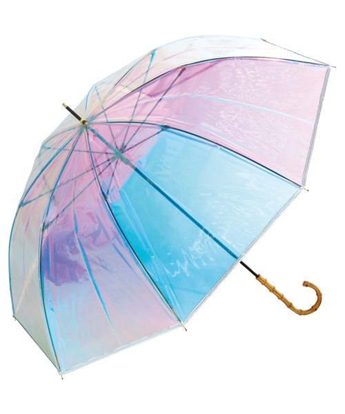 Wpc.（ダブリュピーシー）の「［ビニール傘］バンブーパイピング シャイニーアンブレラ shiny plastic umbrella（長傘・レディース・ブラック/ピンク/シルバー/サックスブルー/ゴールド・FREE）」の4枚目の写真