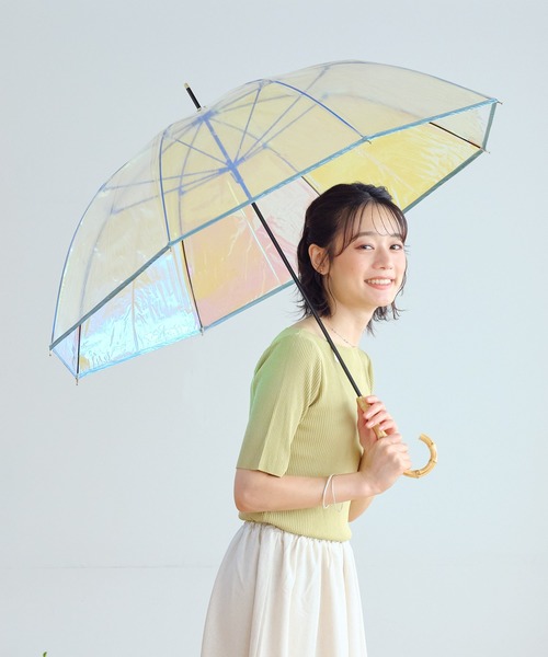 Wpc.（ダブリュピーシー）の「［ビニール傘］バンブーパイピング シャイニーアンブレラ shiny plastic umbrella（長傘・レディース・ブラック/ピンク/シルバー/サックスブルー/ゴールド・FREE）」の11枚目の写真