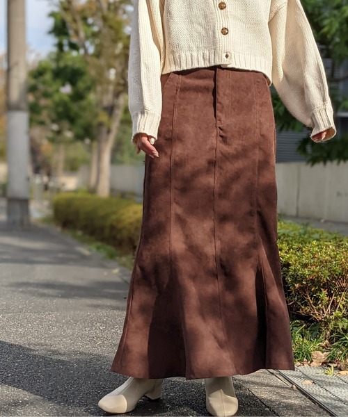 Per sist ence(パーシエンス)の「Per sist ence/パーシエンス 起毛ツイル レースアップフレアスカート(スカート・レディース・ブラック/ベージュ/ブラウン・FREE)」の5枚目の写真