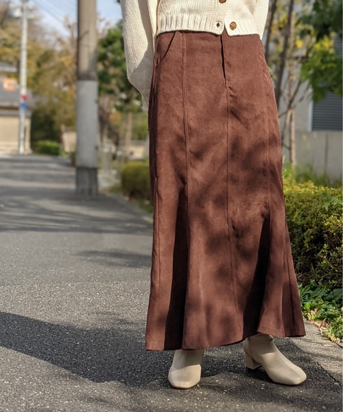 Per sist ence(パーシエンス)の「Per sist ence/パーシエンス 起毛ツイル レースアップフレアスカート(スカート・レディース・ブラック/ベージュ/ブラウン・FREE)」の6枚目の写真