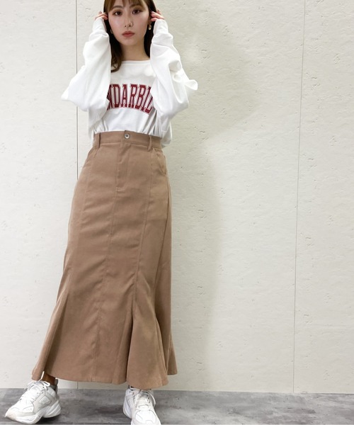 Per sist ence(パーシエンス)の「Per sist ence/パーシエンス 起毛ツイル レースアップフレアスカート(スカート・レディース・ブラック/ベージュ/ブラウン・FREE)」の9枚目の写真