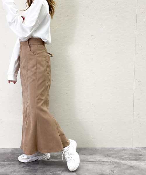 Per sist ence(パーシエンス)の「Per sist ence/パーシエンス 起毛ツイル レースアップフレアスカート(スカート・レディース・ブラック/ベージュ/ブラウン・FREE)」の11枚目の写真