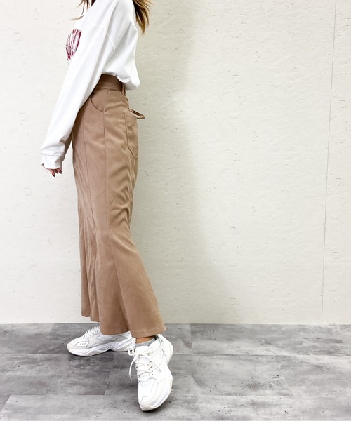 Per sist ence(パーシエンス)の「Per sist ence/パーシエンス 起毛ツイル レースアップフレアスカート(スカート・レディース・ブラック/ベージュ/ブラウン・FREE)」の12枚目の写真