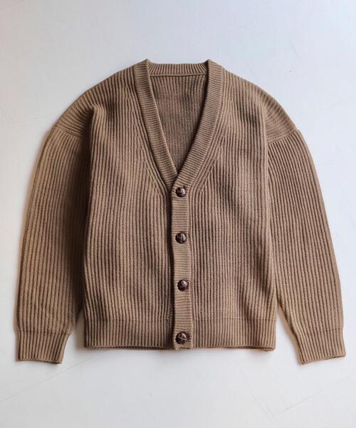 coen by Mr.SZK（コーエンバイミスタースズキ）の「ドロップショルダールーズカーディガン【coen × Mr.SZK】（カーディガン/ボレロ・メンズ・ベージュ/オレンジ/グレー・SMALL/MEDIUM/LARGE/X-LARGE）」の3枚目の写真