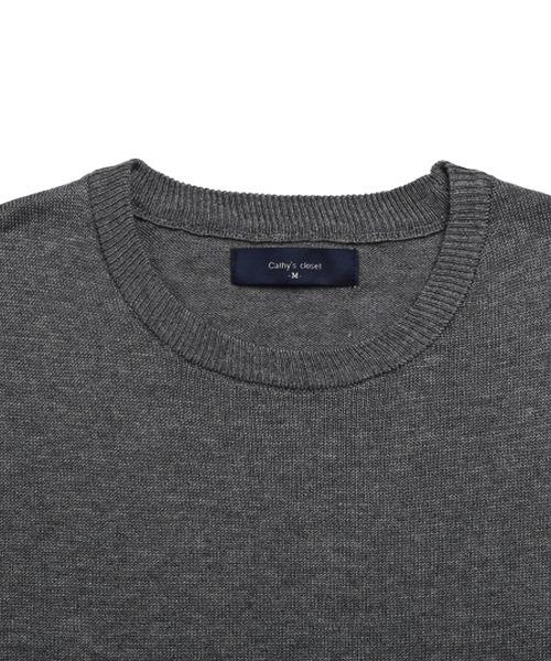 LUXSTYLE(ラグスタイル)の「12G天竺クルーネックニット(ニット/セーター・メンズ・ブラック/グレー/チャコール/ホワイト・XL/L/M)」の17枚目の写真