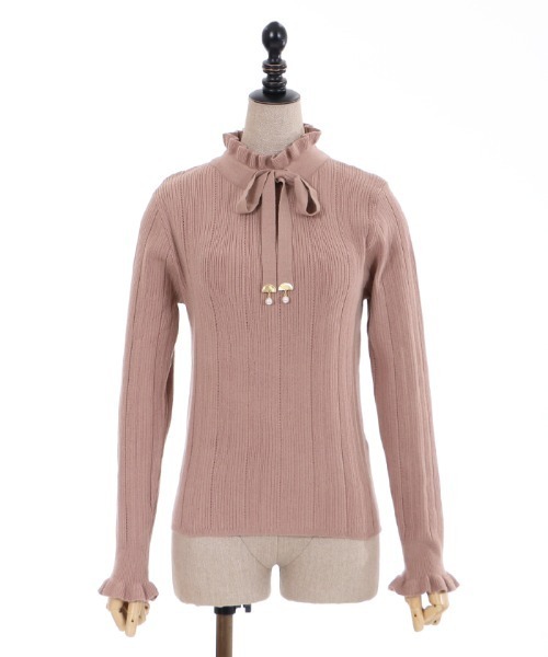 axes femme POETIQUE（アクシーズファムポエティック）の「リボンデザインニットＰＯ（ニット/セーター・レディース・ブラック/キナリ/ラベンダー/ピンク・MEDIUM）」の4枚目の写真