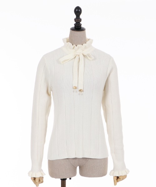 axes femme POETIQUE（アクシーズファムポエティック）の「リボンデザインニットＰＯ（ニット/セーター・レディース・ブラック/キナリ/ラベンダー/ピンク・MEDIUM）」の8枚目の写真