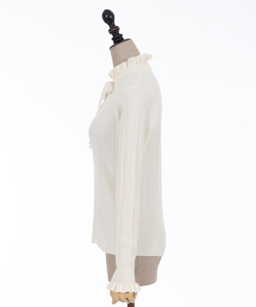 axes femme POETIQUE（アクシーズファムポエティック）の「リボンデザインニットＰＯ（ニット/セーター・レディース・ブラック/キナリ/ラベンダー/ピンク・MEDIUM）」の9枚目の写真