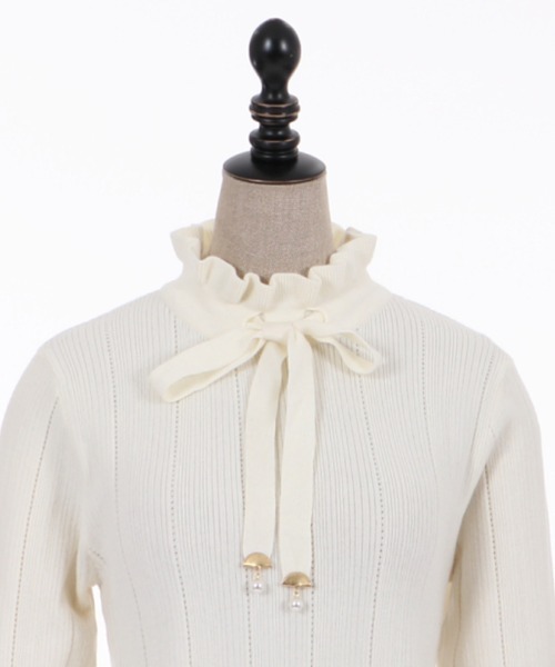 axes femme POETIQUE（アクシーズファムポエティック）の「リボンデザインニットＰＯ（ニット/セーター・レディース・ブラック/キナリ/ラベンダー/ピンク・MEDIUM）」の11枚目の写真