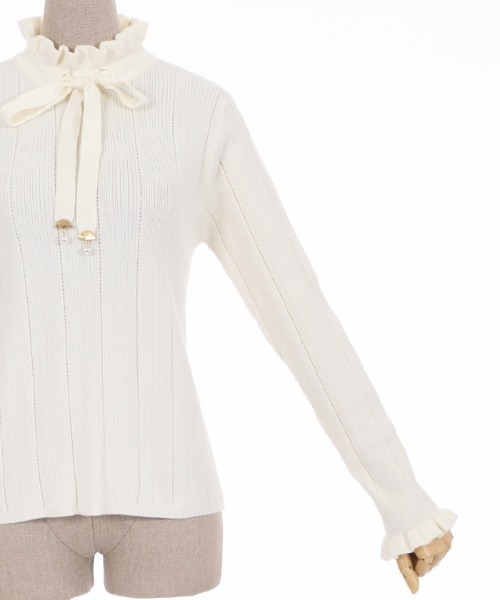 axes femme POETIQUE（アクシーズファムポエティック）の「リボンデザインニットＰＯ（ニット/セーター・レディース・ブラック/キナリ/ラベンダー/ピンク・MEDIUM）」の17枚目の写真