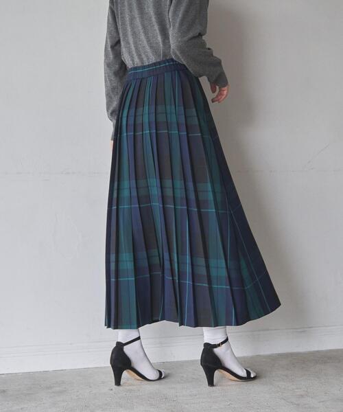 coen（コーエン）の「チェックプリーツスカート（スカート・レディース・ダークグリーン/ベージュ/オレンジ・LARGE/MEDIUM）」の18枚目の写真