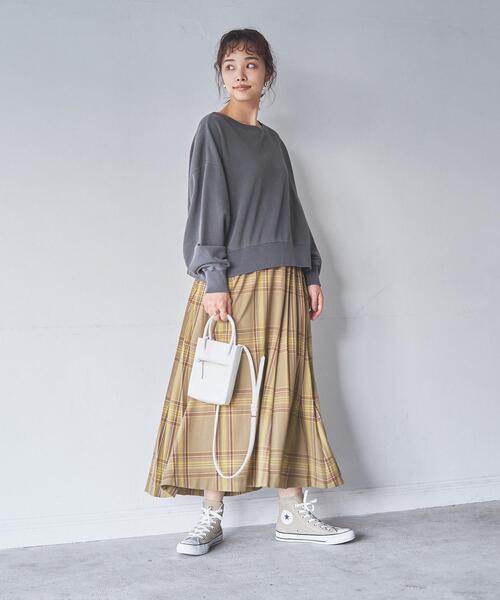 coen（コーエン）の「チェックプリーツスカート（スカート・レディース・ダークグリーン/ベージュ/オレンジ・LARGE/MEDIUM）」の7枚目の写真