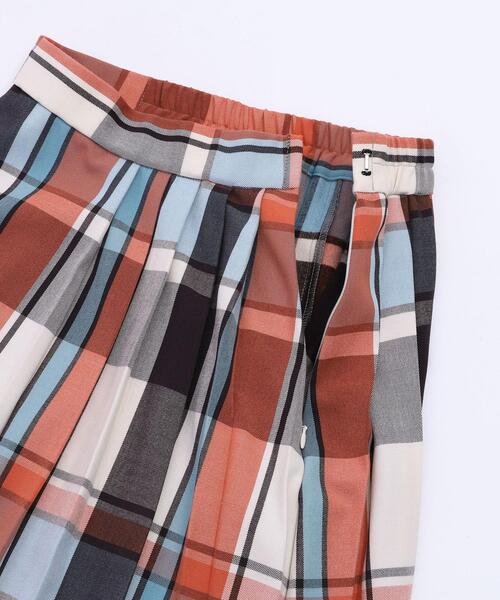 coen（コーエン）の「チェックプリーツスカート（スカート・レディース・ダークグリーン/ベージュ/オレンジ・LARGE/MEDIUM）」の19枚目の写真