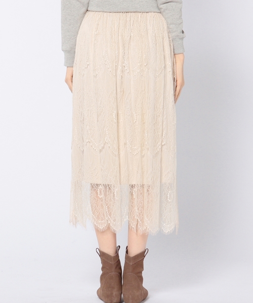 Another Edition（アナザーエディション）の「レースロングスカート/AE LACE LONG SK（スカート・レディース・ベージュ/ネイビー・フリー）」の6枚目の写真