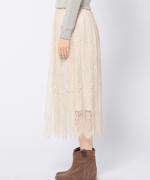 Another Edition（アナザーエディション）の「レースロングスカート/AE LACE LONG SK（スカート・レディース・ベージュ/ネイビー・フリー）」の8枚目の写真