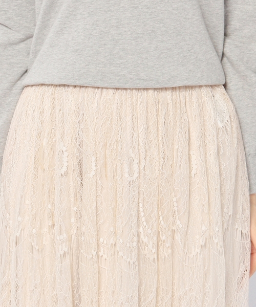 Another Edition（アナザーエディション）の「レースロングスカート/AE LACE LONG SK（スカート・レディース・ベージュ/ネイビー・フリー）」の10枚目の写真