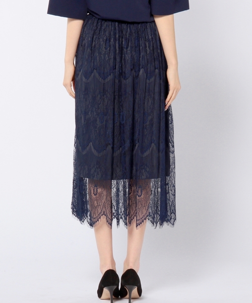Another Edition（アナザーエディション）の「レースロングスカート/AE LACE LONG SK（スカート・レディース・ベージュ/ネイビー・フリー）」の4枚目の写真