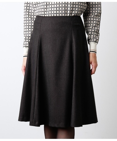 NEWYORKER(ニューヨーカー)の「シャンブレーボタニー 知的サーキュラースカート(スカート・レディース・グリーン系その他3/ダークグレー・7号/13号/11号)」の3枚目の写真