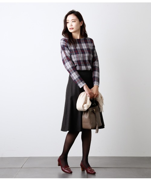 NEWYORKER(ニューヨーカー)の「シャンブレーボタニー 知的サーキュラースカート(スカート・レディース・グリーン系その他3/ダークグレー・7号/13号/11号)」の13枚目の写真