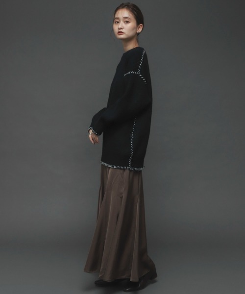 SENSE OF PLACE by URBAN RESEARCH（センスオブプレイスバイアーバンリサーチ）の「ハンドステッチチュニックセーター（ニット/セーター・レディース・アイボリー/ブラック/ブルー・ONE）」の22枚目の写真