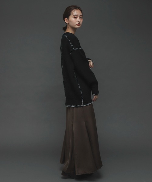 SENSE OF PLACE by URBAN RESEARCH（センスオブプレイスバイアーバンリサーチ）の「ハンドステッチチュニックセーター（ニット/セーター・レディース・アイボリー/ブラック/ブルー・ONE）」の12枚目の写真