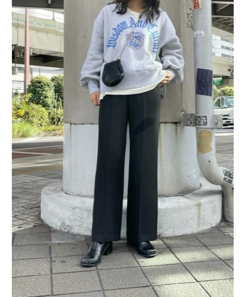 MOUSSY（マウジー）の「CENTER PRESS TUCK パンツ（その他パンツ・レディース・ブラック/ライトパープル/ライトベージュ・1/2/0）」の5枚目の写真