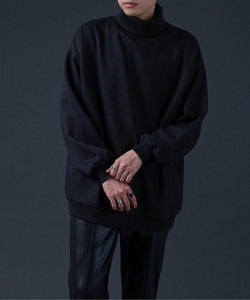 Ellno Loset（エルノロゼット）の「リブタートルスウェット（スウェット・メンズ・ブラック/アイボリー/ダークグリーン・MEDIUM/LARGE）」の3枚目の写真