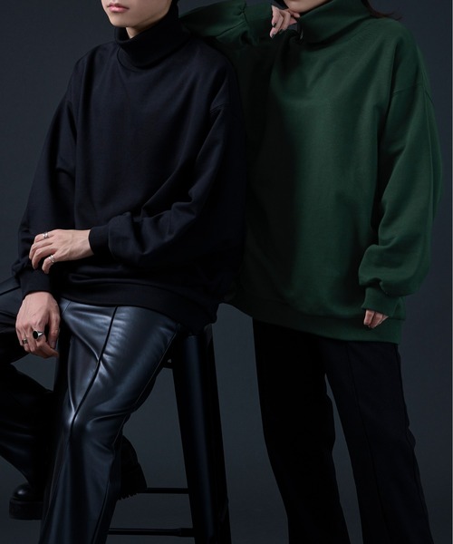 Ellno Loset（エルノロゼット）の「リブタートルスウェット（スウェット・メンズ・ブラック/アイボリー/ダークグリーン・MEDIUM/LARGE）」の16枚目の写真