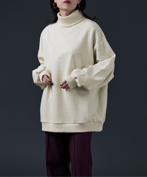 Ellno Loset（エルノロゼット）の「リブタートルスウェット（スウェット・メンズ・ブラック/アイボリー/ダークグリーン・MEDIUM/LARGE）」の7枚目の写真