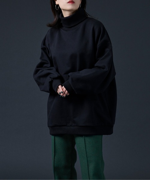 Ellno Loset（エルノロゼット）の「リブタートルスウェット（スウェット・メンズ・ブラック/アイボリー/ダークグリーン・MEDIUM/LARGE）」の11枚目の写真