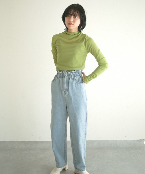 spoon store(スプーンストア)の「シアーハイネックインナー(シャツ/ブラウス・レディース・オレンジ/グリーン/チェック/ブラック/アイボリー/モカ・フリー)」の19枚目の写真