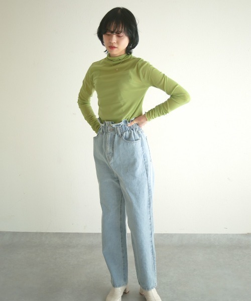 spoon store(スプーンストア)の「シアーハイネックインナー(シャツ/ブラウス・レディース・オレンジ/グリーン/チェック/ブラック/アイボリー/モカ・フリー)」の20枚目の写真