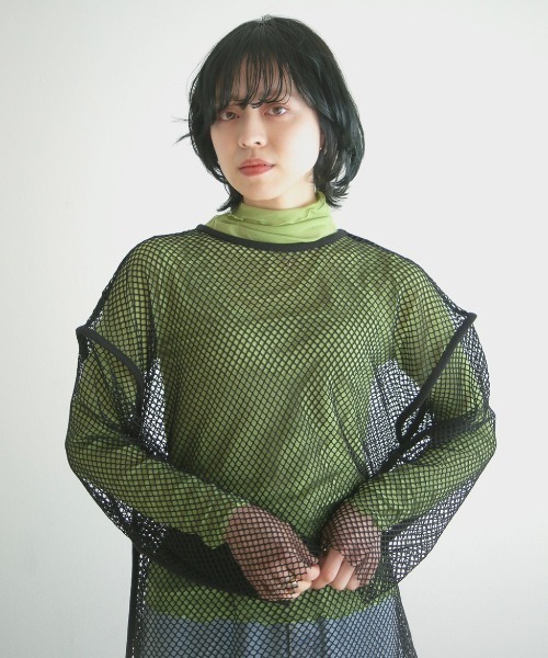 spoon store(スプーンストア)の「シアーハイネックインナー(シャツ/ブラウス・レディース・オレンジ/グリーン/チェック/ブラック/アイボリー/モカ・フリー)」の12枚目の写真