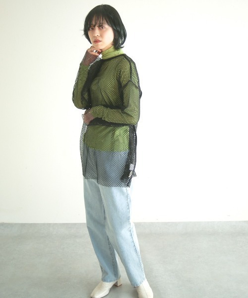 spoon store(スプーンストア)の「シアーハイネックインナー(シャツ/ブラウス・レディース・オレンジ/グリーン/チェック/ブラック/アイボリー/モカ・フリー)」の21枚目の写真