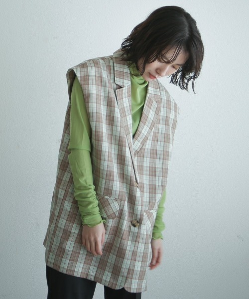 spoon store(スプーンストア)の「シアーハイネックインナー(シャツ/ブラウス・レディース・オレンジ/グリーン/チェック/ブラック/アイボリー/モカ・フリー)」の14枚目の写真