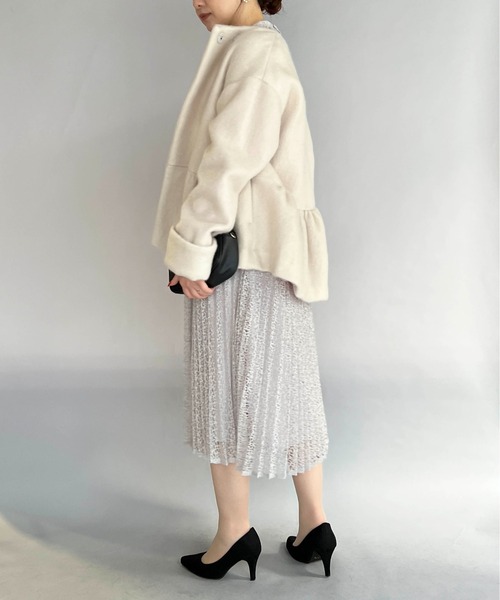 PICCIN(ピッチン)の「袖フレアアイリッシュレースブラウス(シャツ/ブラウス・レディース・ネイビー/グレイッシュベージュ・M)」の14枚目の写真
