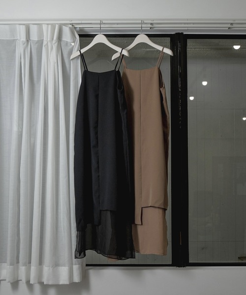see through uneven cami op（ワンピース）｜TUS.（タス）の  