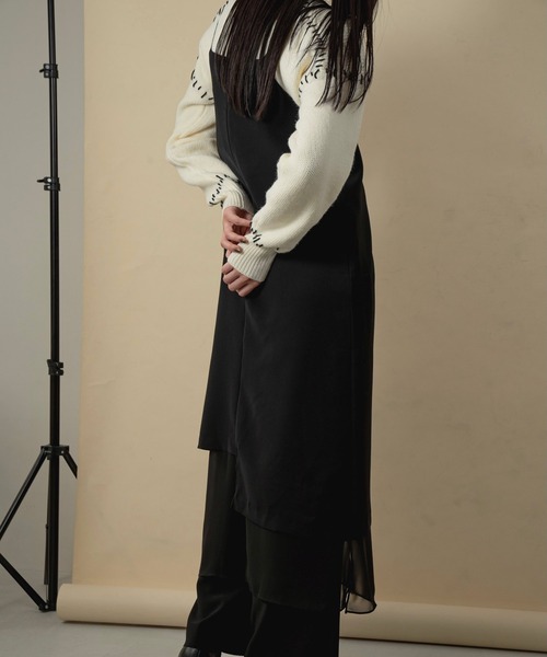 see through uneven cami op（ワンピース）｜TUS.（タス）の  