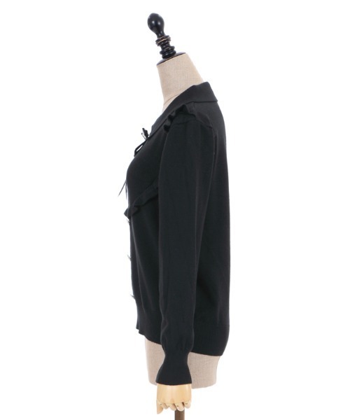 axes femme POETIQUE（アクシーズファムポエティック）の「リボンブローチ付ニットＰＯ（ニット/セーター・レディース・ピンク/キナリ/ブラック・MEDIUM）」の13枚目の写真